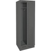 Clean Line Lockers, Bank of 2, 24" x 15" x 76", Steel, Charcoal, Rivet (Assembled), Perforated OSI Industrial Sales