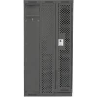 Clean Line Lockers, Bank of 3, 36" x 15" x 76", Steel, Charcoal, Rivet (Assembled), Perforated OSI Industrial Sales