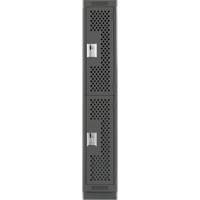 Clean Line Lockers, 2 -tier, 12" x 18" x 76", Steel, Charcoal, Rivet (Assembled), Perforated OSI Industrial Sales