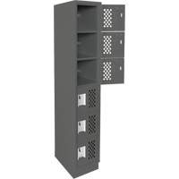 Assembled Lockerettes Clean Line Perforated Economy Lockers, 6 -tier, 18" x 72" x 12", Steel OSI Industrial Sales