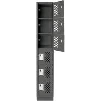 Assembled Lockerettes Clean Line Perforated Economy Lockers, 6 -tier, 18" x 72" x 12", Steel OSI Industrial Sales