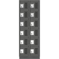Assembled Lockerettes Clean Line Perforated Economy Lockers, 6 -tier, Bank of 2, 18" x 72" x 12", Steel OSI Industrial Sales