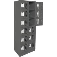 Assembled Lockerettes Clean Line Perforated Economy Lockers, 6 -tier, Bank of 2, 18" x 72" x 12", Steel OSI Industrial Sales