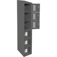 Assembled Lockerettes Clean Line Perforated Economy Lockers, 6 -tier, 18" x 72" x 12", Steel OSI Industrial Sales