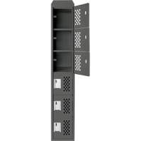 Assembled Lockerettes Clean Line Perforated Economy Lockers, 6 -tier, 18" x 72" x 12", Steel OSI Industrial Sales