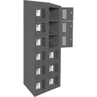 Assembled Lockerettes Clean Line Perforated Economy Lockers, 6 -tier, Bank of 2, 18" x 72" x 12", Steel OSI Industrial Sales