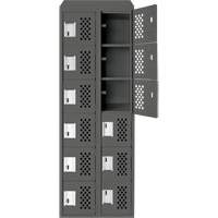 Assembled Lockerettes Clean Line Perforated Economy Lockers, 6 -tier, Bank of 2, 18" x 72" x 12", Steel OSI Industrial Sales