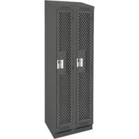 Clean Line Lockers, Bank of 2, 24" x 12" x 82", Steel, Charcoal, Rivet (Assembled), Perforated OSI Industrial Sales