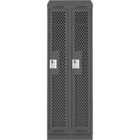 Clean Line Lockers, Bank of 2, 24" x 12" x 82", Steel, Charcoal, Rivet (Assembled), Perforated OSI Industrial Sales