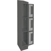Clean Line Lockers, 3 -tier, 12" x 18" x 82", Steel, Charcoal, Rivet (Assembled), Perforated OSI Industrial Sales