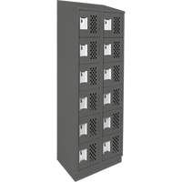 Assembled Lockerettes Clean Line Perforated Economy Lockers, 6 -tier, Bank of 2, 18" x 72" x 12", Steel OSI Industrial Sales