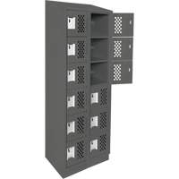 Assembled Lockerettes Clean Line Perforated Economy Lockers, 6 -tier, Bank of 2, 18" x 72" x 12", Steel OSI Industrial Sales