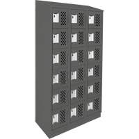 Assembled Lockerettes Clean Line Perforated Economy Lockers, 6 -tier, Bank of 3, 18" x 72" x 12", Steel OSI Industrial Sales