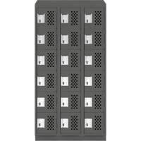 Assembled Lockerettes Clean Line Perforated Economy Lockers, 6 -tier, Bank of 3, 18" x 72" x 12", Steel OSI Industrial Sales