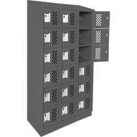 Assembled Lockerettes Clean Line Perforated Economy Lockers, 6 -tier, Bank of 3, 18" x 72" x 12", Steel OSI Industrial Sales
