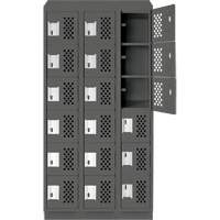 Assembled Lockerettes Clean Line Perforated Economy Lockers, 6 -tier, Bank of 3, 18" x 72" x 12", Steel OSI Industrial Sales