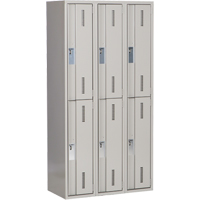 Concorde Heavy-Duty Lockers, 2 -tier, Bank of 3, 36" x 18" x 72", Steel, Grey, Welded (Assembled) OSI Industrial Sales