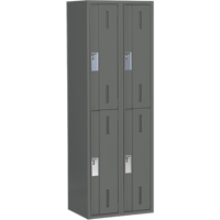 Concorde Heavy-Duty Lockers, 2 -tier, Bank of 2, 24" x 18" x 72", Steel, Charcoal, Welded (Assembled) OSI Industrial Sales