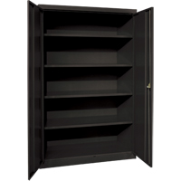 Deep Hi-Boy Storage Cabinet, Steel, 4 Shelves, 72" H x 36" W x 24" D, Black OSI Industrial Sales