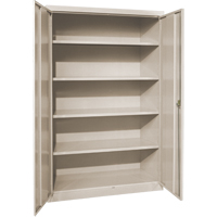 Deep Hi-Boy Storage Cabinet, Steel, 4 Shelves, 72" H x 36" W x 24" D, Beige OSI Industrial Sales