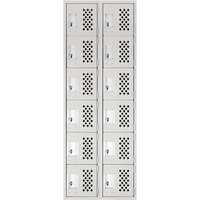Clean Line Lockerettes, 6 -tier, Bank of 2, 18" x 72" x 12", Steel OSI Industrial Sales