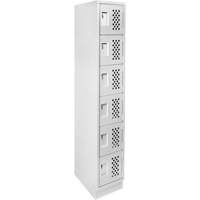 Assembled Lockerettes Clean Line Perforated Economy Lockers, 6 -tier, 18" x 72" x 12", Steel OSI Industrial Sales