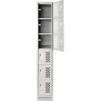 Assembled Lockerettes Clean Line Perforated Economy Lockers, 6 -tier, 18" x 72" x 12", Steel OSI Industrial Sales