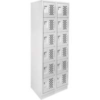 Assembled Lockerettes Clean Line Perforated Economy Lockers, 6 -tier, Bank of 2, 18" x 72" x 12", Steel OSI Industrial Sales
