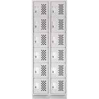 Assembled Lockerettes Clean Line Perforated Economy Lockers, 6 -tier, Bank of 2, 18" x 72" x 12", Steel OSI Industrial Sales