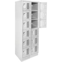 Assembled Lockerettes Clean Line Perforated Economy Lockers, 6 -tier, Bank of 2, 18" x 72" x 12", Steel OSI Industrial Sales