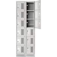 Assembled Lockerettes Clean Line Perforated Economy Lockers, 6 -tier, Bank of 2, 18" x 72" x 12", Steel OSI Industrial Sales