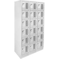 Assembled Lockerettes Clean Line Perforated Economy Lockers, 6 -tier, Bank of 3, 18" x 72" x 12", Steel OSI Industrial Sales