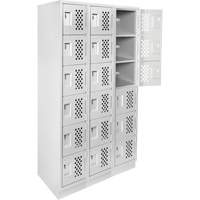 Assembled Lockerettes Clean Line Perforated Economy Lockers, 6 -tier, Bank of 3, 18" x 72" x 12", Steel OSI Industrial Sales