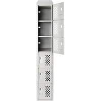 Assembled Lockerettes Clean Line Perforated Economy Lockers, 6 -tier, 18" x 72" x 12", Steel OSI Industrial Sales