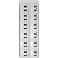 Assembled Lockerettes Clean Line Perforated Economy Lockers, 6 -tier, Bank of 2, 18" x 72" x 12", Steel OSI Industrial Sales