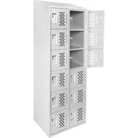 Assembled Lockerettes Clean Line Perforated Economy Lockers, 6 -tier, Bank of 2, 18" x 72" x 12", Steel OSI Industrial Sales