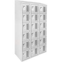 Assembled Lockerettes Clean Line Perforated Economy Lockers, 6 -tier, Bank of 3, 18" x 72" x 12", Steel OSI Industrial Sales