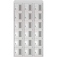 Assembled Lockerettes Clean Line Perforated Economy Lockers, 6 -tier, Bank of 3, 18" x 72" x 12", Steel OSI Industrial Sales