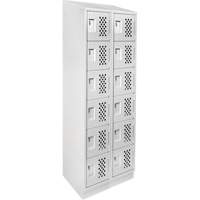 Assembled Lockerettes Clean Line Perforated Economy Lockers, 6 -tier, Bank of 2, 18" x 72" x 12", Steel OSI Industrial Sales