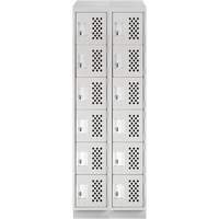 Assembled Lockerettes Clean Line Perforated Economy Lockers, 6 -tier, Bank of 2, 18" x 72" x 12", Steel OSI Industrial Sales
