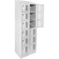 Assembled Lockerettes Clean Line Perforated Economy Lockers, 6 -tier, Bank of 2, 18" x 72" x 12", Steel OSI Industrial Sales