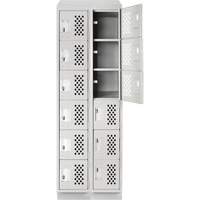 Assembled Lockerettes Clean Line Perforated Economy Lockers, 6 -tier, Bank of 2, 18" x 72" x 12", Steel OSI Industrial Sales