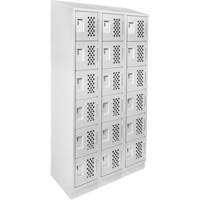 Assembled Lockerettes Clean Line Perforated Economy Lockers, 6 -tier, Bank of 3, 18" x 72" x 12", Steel OSI Industrial Sales