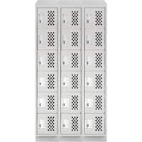 Assembled Lockerettes Clean Line Perforated Economy Lockers, 6 -tier, Bank of 3, 18" x 72" x 12", Steel OSI Industrial Sales