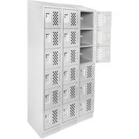Assembled Lockerettes Clean Line Perforated Economy Lockers, 6 -tier, Bank of 3, 18" x 72" x 12", Steel OSI Industrial Sales