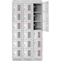 Assembled Lockerettes Clean Line Perforated Economy Lockers, 6 -tier, Bank of 3, 18" x 72" x 12", Steel OSI Industrial Sales