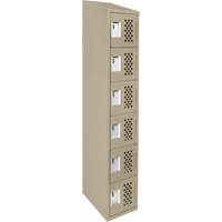 Clean-Line Perforated Lockerette, 6 -tier, 15" x 72" x 12", Steel OSI Industrial Sales