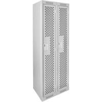 Clean Line Lockers, 2 -tier, 12" x 15" x 72", Steel, Grey, Rivet (Assembled), Perforated OSI Industrial Sales