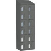 Concorde Heavy-Duty Lockers, 6 -tier, Bank of 2, 24" x 18" x 78", Steel, Charcoal, Welded (Assembled) OSI Industrial Sales