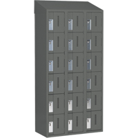 Concorde Heavy-Duty Lockers, 6 -tier, Bank of 3, 36" x 18" x 78", Steel, Charcoal, Welded (Assembled) OSI Industrial Sales
